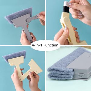 Cepillo de Limpieza 4 en 1 para Ranuras de Ventanas, Cepillo de Plástico para Fregar Ventanas, Limpiador de Esquinas, Juego de Cepillos para Limpiar Detalles de Grietas y Huecos - Product Image 4