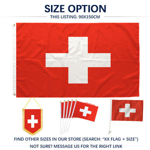 ธงสมาพันธรัฐสวิส ขนาด 3x5 ฟุต ผลิตจากโพลีเอสเตอร์ พิมพ์ด้านเดียว ห่วงทองเหลือง เย็บอย่างดี ขายส่ง ขนาด 3x5 90x150 ซม. ธงชาติสวิตเซอร์แลนด์ - Product Image 4