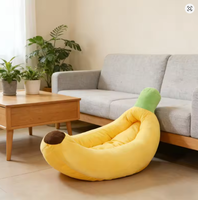 Lit pour animaux de compagnie moderne en forme de banane, nid pour chien, coussin moelleux et chaud, décoration créative pour la maison et le salon