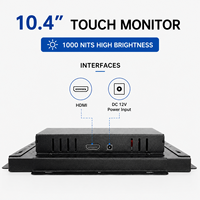 Moniteur tactile industriel intégré TX 10,4 pouces 1000 nits IPS pour interface, garantie 1 an, pour écran LCD de bureau haute luminosité 4:3