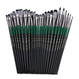 Juego de Pinceles Profesionales para Artistas, 6 Piezas, Nylon Sintético, para Acuarela, Acrílicos, Tinta, Gouache, Óleo, Témpera, Resistentes al Desgaste/Al Desprendimiento, Mango de Madera - Product Image 1