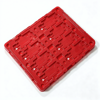 Plateau de transport thermoformé en PET rouge opaque, multi-compartiments, pour le stockage de composants électroniques, taille et épaisseur personnalisées