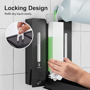 Distributore di Shampoo da parete moderno senza trapano <span class=keywords><strong>per</strong></span> la casa e l'hotel a 3 camere e <span class=keywords><strong>Dispenser</strong></span> di <span class=keywords><strong>sapone</strong></span> <span class=keywords><strong>per</strong></span> docce da bagno - Product Image 5