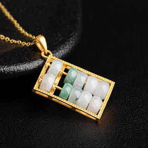 Colgante de Jadeíta Natural con Forma de Ábaco, Plata S925, Joyería para Mujer, Estilo Chino, Regalo con Certificado de Tasación D252 - Product Image 3
