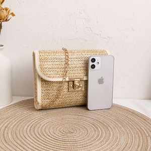 Sales Promotion Straw Knit <b>Square</b> Bag Ladies Small Handbag With Tassel Women Mini Purse - Product Image 2