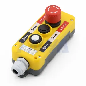 TNHA rainproof up and down hoist pushbutton switch pendant button control station for crane truck tail lift with emergency stop