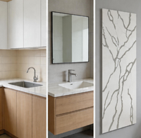 Meilleures ventes de pierre artificielle de haute qualité, épaisseur 6-30 mm, surface acrylique solide, plaque de marbre plate pour comptoirs de cuisine