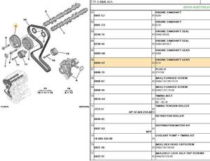 Pièces automobiles, pignon d'arbre à cames moteur, utilisé pour <span class=keywords><strong>Peugeot</strong></span> 307 308 407 Citroën C4 C5, OEM 0805H7 0805.H7 9656007180 - Product Image 3