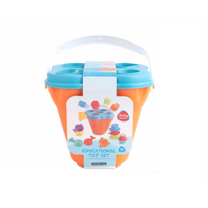 Secchio di sabbia colorato Set bagno che gioca acqua spiaggia giocattoli per costruzione di stampi e tazze impilabili per il gioco del bambino - Product Image 2