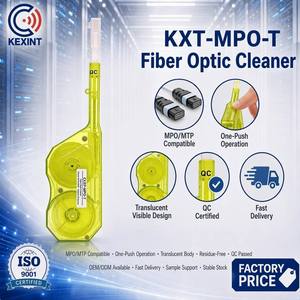 KEXINT Lápiz Limpiador de Fibra Óptica MPO MTP, Más de 800 Ciclos para 8/12/24 Fibras, Limpiador de Alta Precisión con un Solo Clic para Centros de Datos de IA, Naranja - Product Image 1