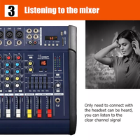 Amplificateur professionnel M602D 6 canaux USB 48V alimentation fantôme Console de mixage DJ numérique en métal pour équipement de sonorisation Audio