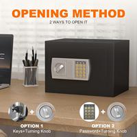 25cm Hoher Digitaler Stahl-Heimtresor mit Schlüsselschloss & Elektronischem Codeschloss ISO/CE-Zertifiziert für Haushalt & Gewerbliche Nutzung