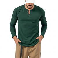 T-shirt en jersey 100 % coton uni brodé, coupe ajustée, couleur unie, décontracté, manches longues, personnalisable avec logo, vente en gros TKAN7757