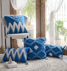 Housses d'oreiller bleues, style bohème, faites à la main, nouveauté - Product Image 2