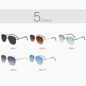 <span class=keywords><strong>2025</strong></span> 남성 프레임리스 금속 선글라스 그라데이션 녹색 렌즈 음영 남성 여성을위한 사용자 정의 하이 엔드 무테 선글라스 - Product Image 6