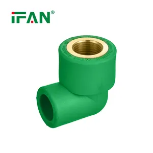 Ifan encanador de tubulação, encanamento de materiais chinês, verde, ppr, cotovelo feminino