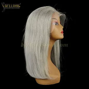 Meches Peruvian grosir 100% Remy tidak diproses rambut Brasil wig renda penuh produk rambut Alibaba 130% kepadatan