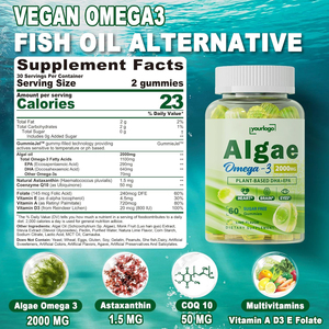 Commercio all'ingrosso vegano Omega 3 alghe olio DHA EPA da CoQ10 Marine integratore astaxantina Gummies folato <span class=keywords><strong>vitamina</strong></span> <span class=keywords><strong>E</strong></span> <span class=keywords><strong>A</strong></span> D3 senza zucchero - Product Image 3