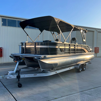 Bateau ponton avec moteur et remorque, bateau de pêche en aluminium de 27 pieds, 300 CV hors-bord, CE ISO, 8-15 personnes, sports nautiques