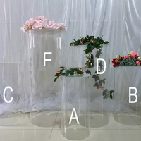 Transparente Acryl-Hochzeitsplinthen Hochzeits-Podest-Zylinder-Säulen Maßgefertigte Runde Acryl-Zylinderplinthen für Hochzeitsfeiern