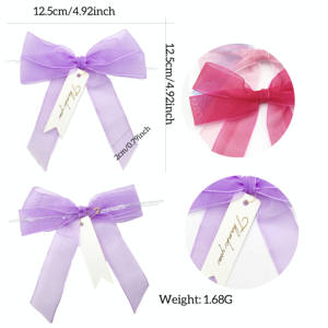 12 Pezzi All'Ingrosso Fiocchi in Nastro di Chiffon Trasparente con Laccetto per Decorazione di Sacchetti per Dolci, Candele, Bottiglie, Borse - Product Image 2
