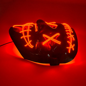 Halloween LED Purge Neon Light up Máscara Disfraces Cosplay Máscara con LED Mujeres Hombres Decoración <span class=keywords><strong>de</strong></span> Halloween Máscara que brilla intensamente <span class=keywords><strong>de</strong></span> cara completa - Product Image 5