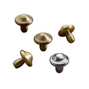 Lecdis Mushroom Cabinet <b>Knobs</b> Brass French Style <b>Copper</b> Chrome Bronze Single Hole Handle For Wardrobe Cabinet Door - Product Image 3