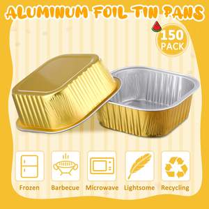 Contenedor Desechable Cuadrado para Postres de 300 ml, Mini Vasos de Papel de Aluminio para Alimentos, Molde para Hornear Muffins, Molde para Tarta, Mousse, Gelatina y Pudin - Product Image 5