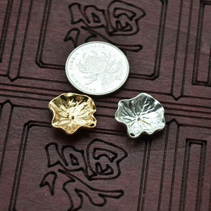 Lotus <b>Leaf</b> Pendant 22mm Copper Plated Gold <b>Silver</b> For <b>Necklace</b> Making DIY Jewelry Component - Product Image 4
