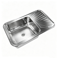 Évier encastré moderne en acier inoxydable SUS 304, grand évier double cuve pour cuisine, style ferme, à poser sous plan, petit évier de présentation