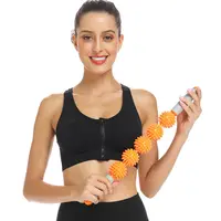 Amazon hot sell yoga Pilates body muscle exercise relaxation roller fitness five ball fascia yoga massage stick Fitness