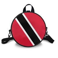 Sac circulaire en cuir PU avec drapeau national de Trinité-et-Tobago, bandoulière réglable, sac à bandoulière pour femme