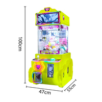 Mini-grue à peluches à prix d'usine, LED clignotantes, entièrement transparente, à griffe unique avec écran LCD
