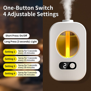 Diffuseur d'huiles essentielles avec écran numérique, diffuseur d'huiles essentielles automatique de 50 ml, 4 modes de pulvérisation, diffuseur d'arômes rechargeable à fixation murale - Product Image 2