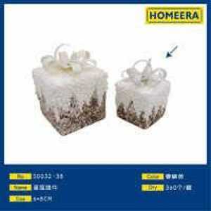 Christmas Pendant Square Foam Ornament 6x8cm With Ribbon Handmade Decor For Tree - Product Image 3