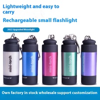 Gantungan Kunci Mini isi ulang USB, senter portabel terang pencahayaan harian IP65 LED 1000 lumen ABS & badan PC