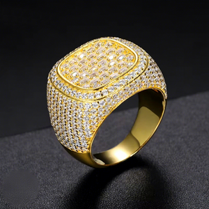 Bague de fiançailles, de mariage et d'anniversaire de luxe en or massif 18 carats avec diamant VVS1 cultivé en laboratoire, plaqué or rose, style hip-hop glacé, IGI - Product Image 2