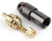 Conector de Cable de Audio RCA Chapado en Oro para Altavoz, Conector de Cable de Soldadura de Cobre
