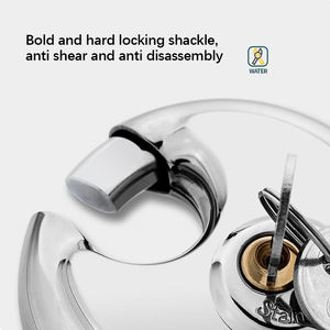 <span class=keywords><strong>Cadenas</strong></span> <span class=keywords><strong>rond</strong></span> en acier inoxydable massif de qualité industrielle OEM, haute sécurité antivol, avec 2 clés en fer - Product Image 2