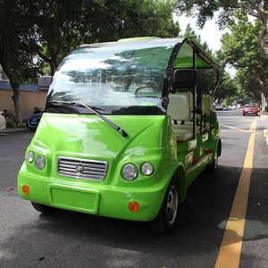 Voiture de tourisme électrique verte à 8 places pour parcs et tourisme - Product Image 1