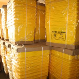 Yellow Medical Waste <b>Bin</b> 200L Thickened <b>Lid</b> Clinic Storage Bucket <b>Plastic</b> Recycling Container - Product Image 3