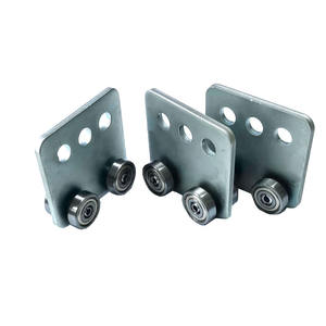 롤러 휠 행잉 스틸 더블 휠 레일 행잉 트롤리 실버 슬라이딩 트랙 롤러 채널 휠 유니스트럿 트롤리 - Product Image 1