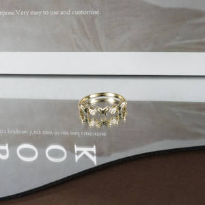 Juego de 9 Anillos Apilables de Diseño Minimalista de Lujo con Zirconia en Forma de Corazón, Joyería Versátil para Uso Diario para Mujer - Product Image 2