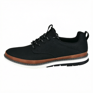 Zapatos casuales para hombre, con cordones, punta redonda, de punto, ligeros, cómodos para el día a día. - Product Image 1