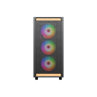 Casing Pc komputer untuk Desktop, casing komputer game Desktop Hd USB 3.0 ATX dengan desain serbuk kayu untuk Desktop