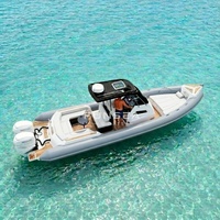 Bateau semi-rigide professionnel de luxe en fibre de verre et PVC de 9,6 m avec T-TOP rigide pour la pêche, la plongée et les loisirs