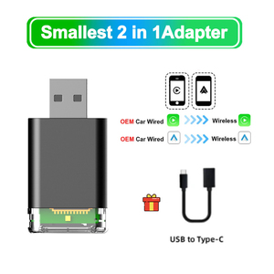 Bộ chuyển đổi không dây 2 trong 1 sử dụng kết nối Wi-Fi6 + BT 5.4 để hỗ trợ các hệ thống trong xe hơi IOS Carplay & Android Auto - Product Image 5