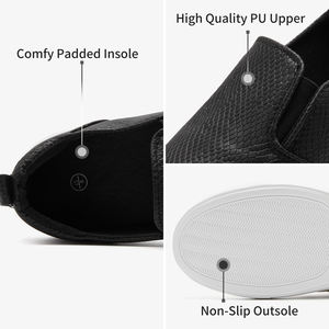 Di Cuoio delle donne <span class=keywords><strong>Sneakers</strong></span> Slip <span class=keywords><strong>on</strong></span> Mocassini Scarpe Da <span class=keywords><strong>Donna</strong></span> Scarpe Scuola Nero per I Bambini Delle Ragazze Casual Da Trekking Scarpa Da Tennis - Product Image 3