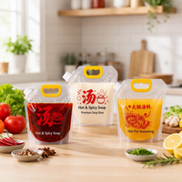 Pochette souple personnalisée avec bec verseur pour l'emballage d'huile de cuisson et de base de fondue, sac à bec verseur liquide de qualité alimentaire résistant aux hautes températures