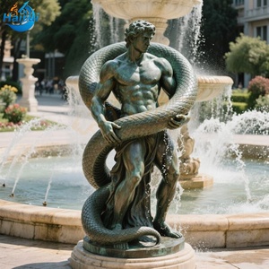 Estatua de Bronce de Mitología <span class=keywords><strong>Griega</strong></span>: <span class=keywords><strong>Escultura</strong></span> de <span class=keywords><strong>Hombre</strong></span> con Serpiente Entrelazada para Decoración de Jardín Público - Product Image 5